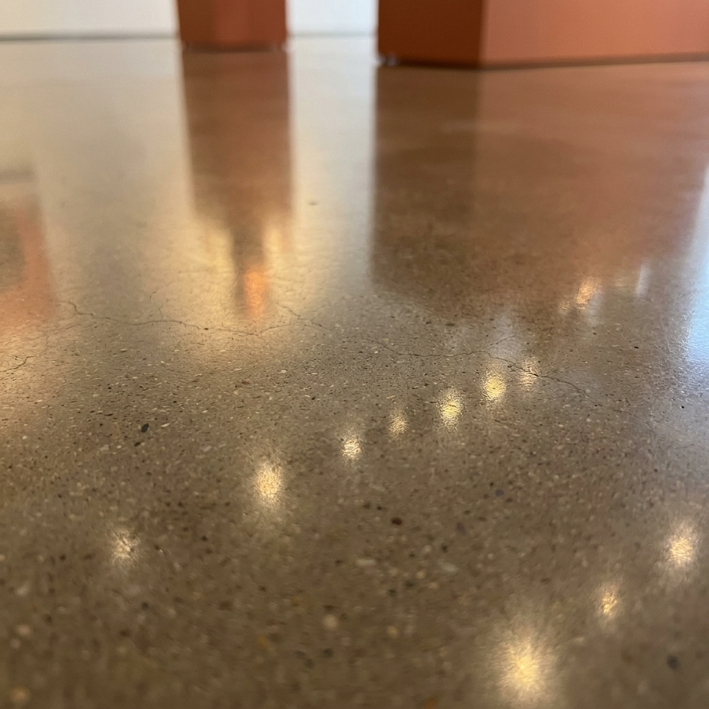Polished concrete mirror detail
